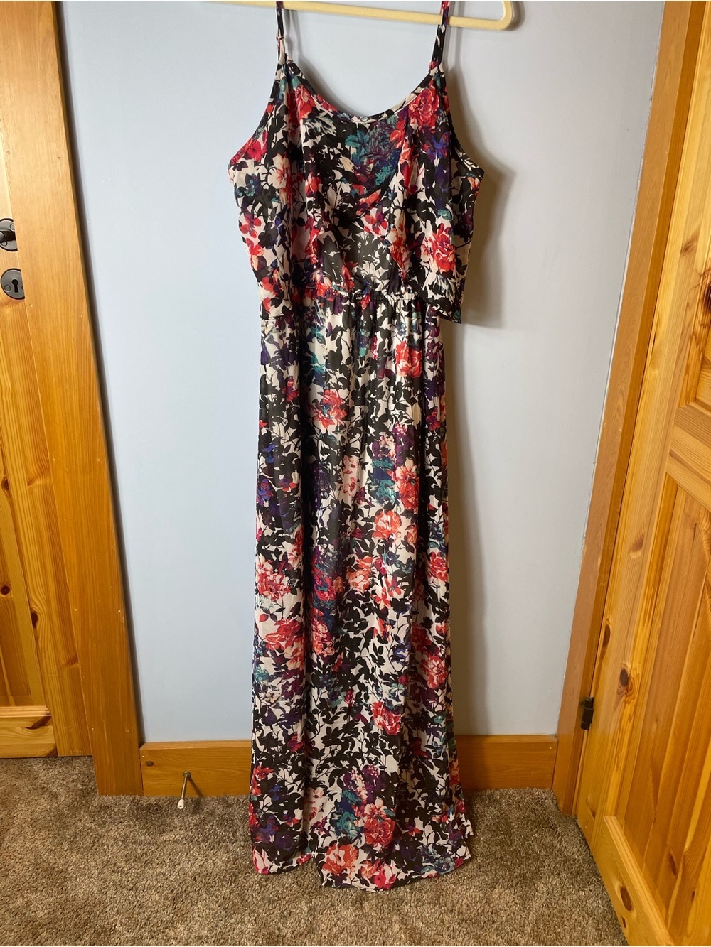 Xhilaration Floral Spaghetti Strap Maxi Dress